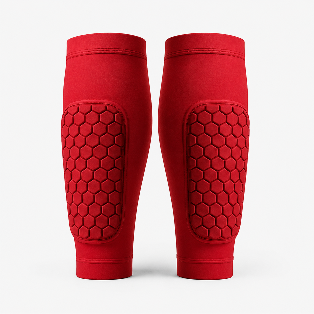ShinGuardian Elite flexible soccer shin guards — Red