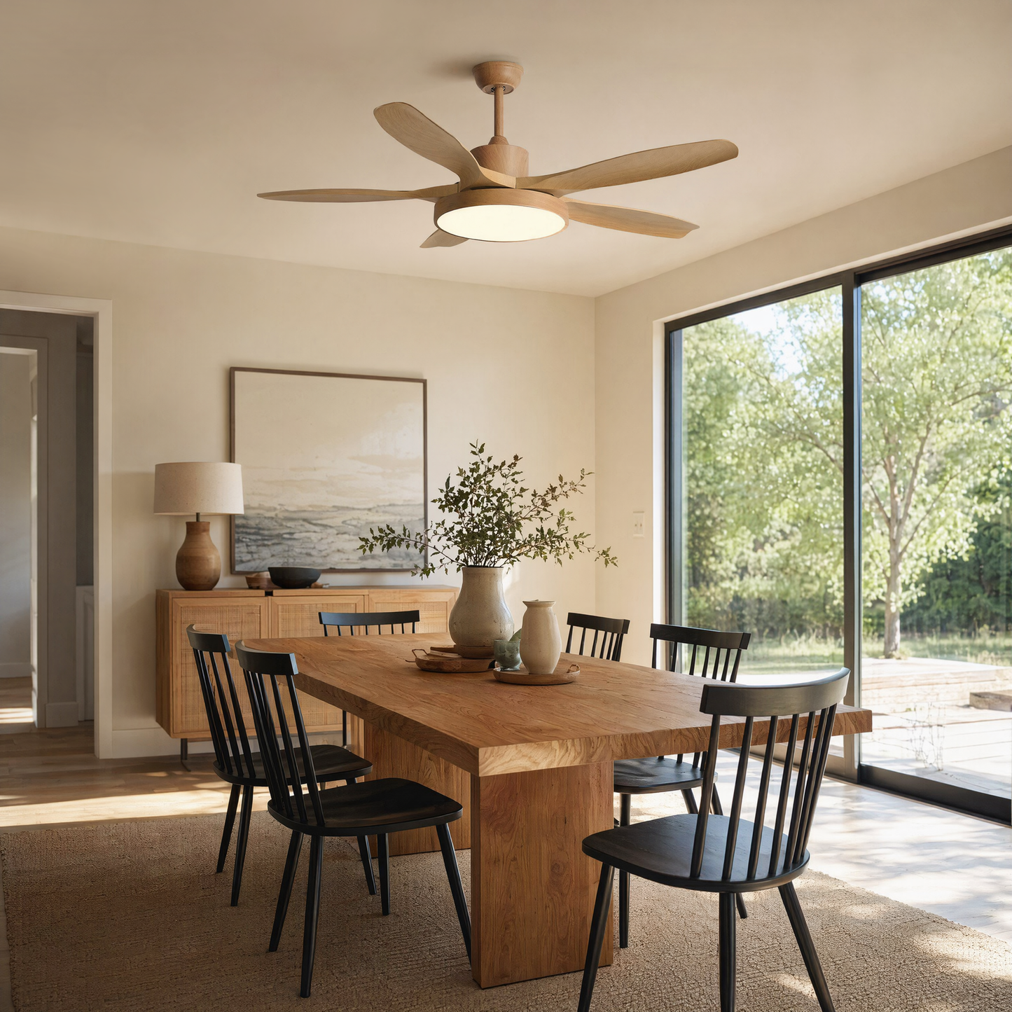 WOMO Scandi Reversible Ceiling Fan with Light-WM5002