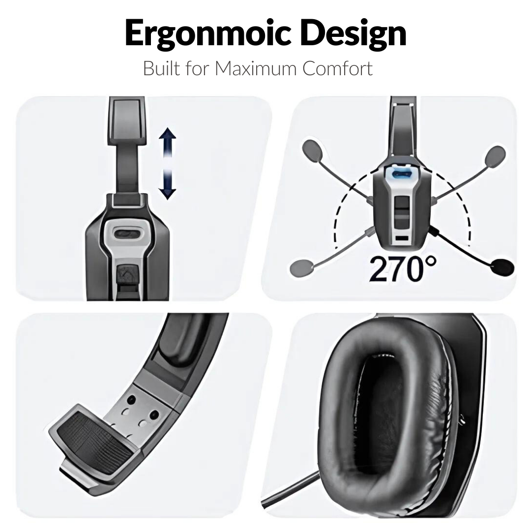 Noise Cancelling Bluetooth Headset (36hr Talk Time)