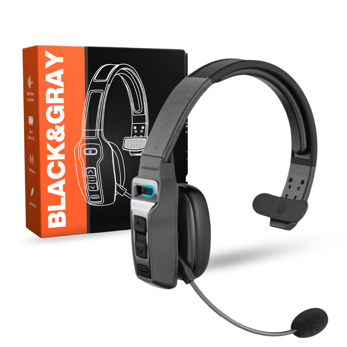 Noise Cancelling Bluetooth Headset (36hr Talk Time)