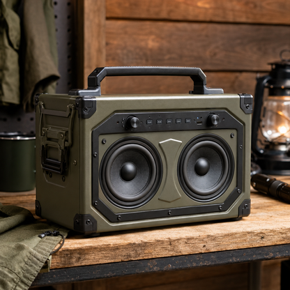 Rugged ammo can Bluetooth speaker