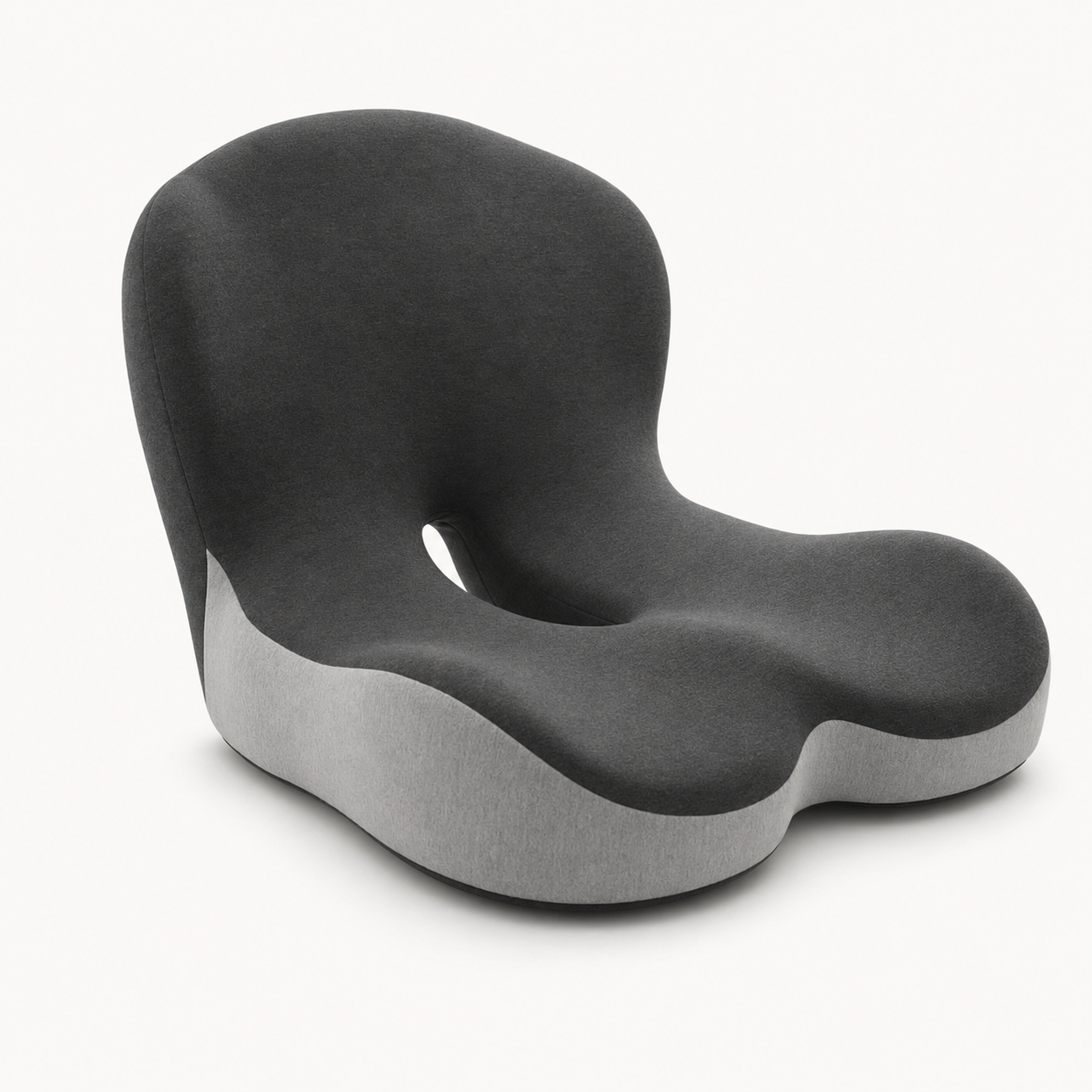 Two-tone ergonomic seat and back support cushion
