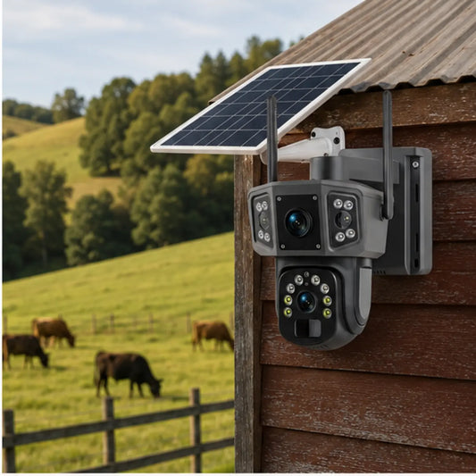 FarmGuard Solar 4K Outdoor Camera System — Product in use