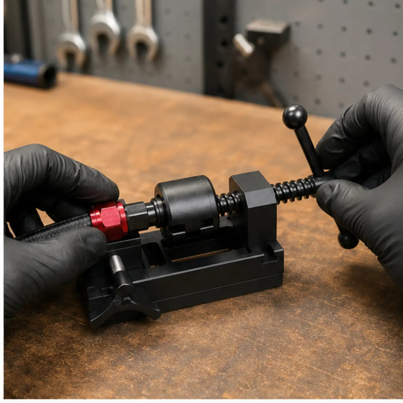 GSTP PTFE & CPE Fuel Hose Assembly Tool Kit — Product in use