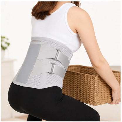 LumbarMate Adjustable Back Support Belt — Product in use