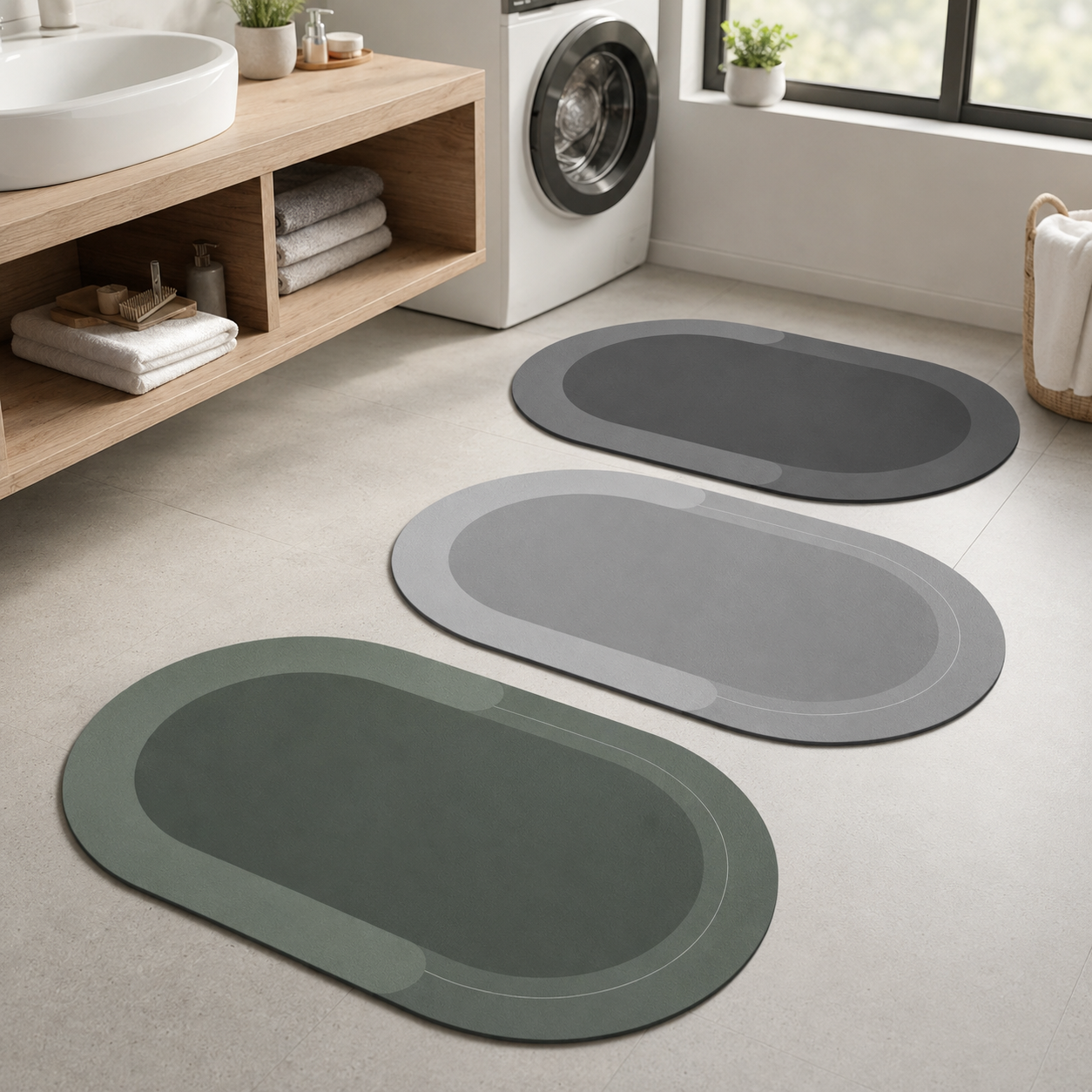 Quick-dry bath mat color choices