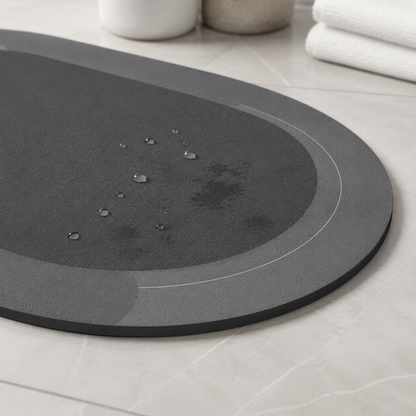 Quick-dry bath mat surface and edge detail