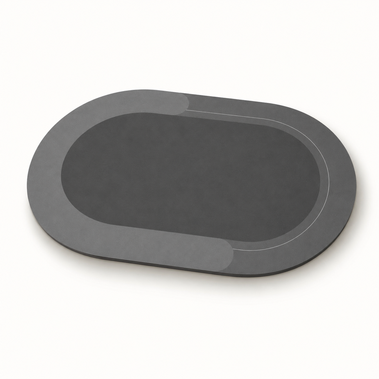 Charcoal quick-dry oval bath mat