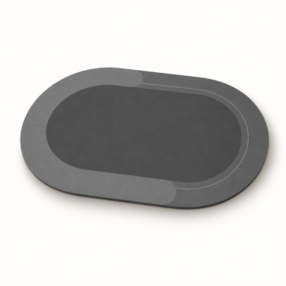 Charcoal quick-dry oval bath mat