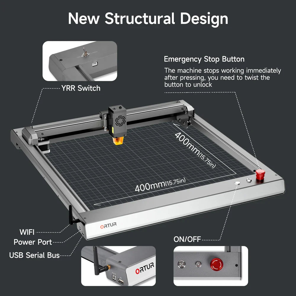 Ortur LM3 Laser Engraving & Cutting Machine 20,000mm/min (40W/20W/10W)