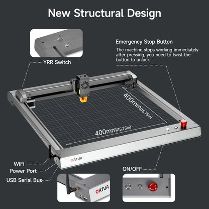 Ortur LM3 Laser Engraving & Cutting Machine 20,000mm/min (40W/20W/10W)
