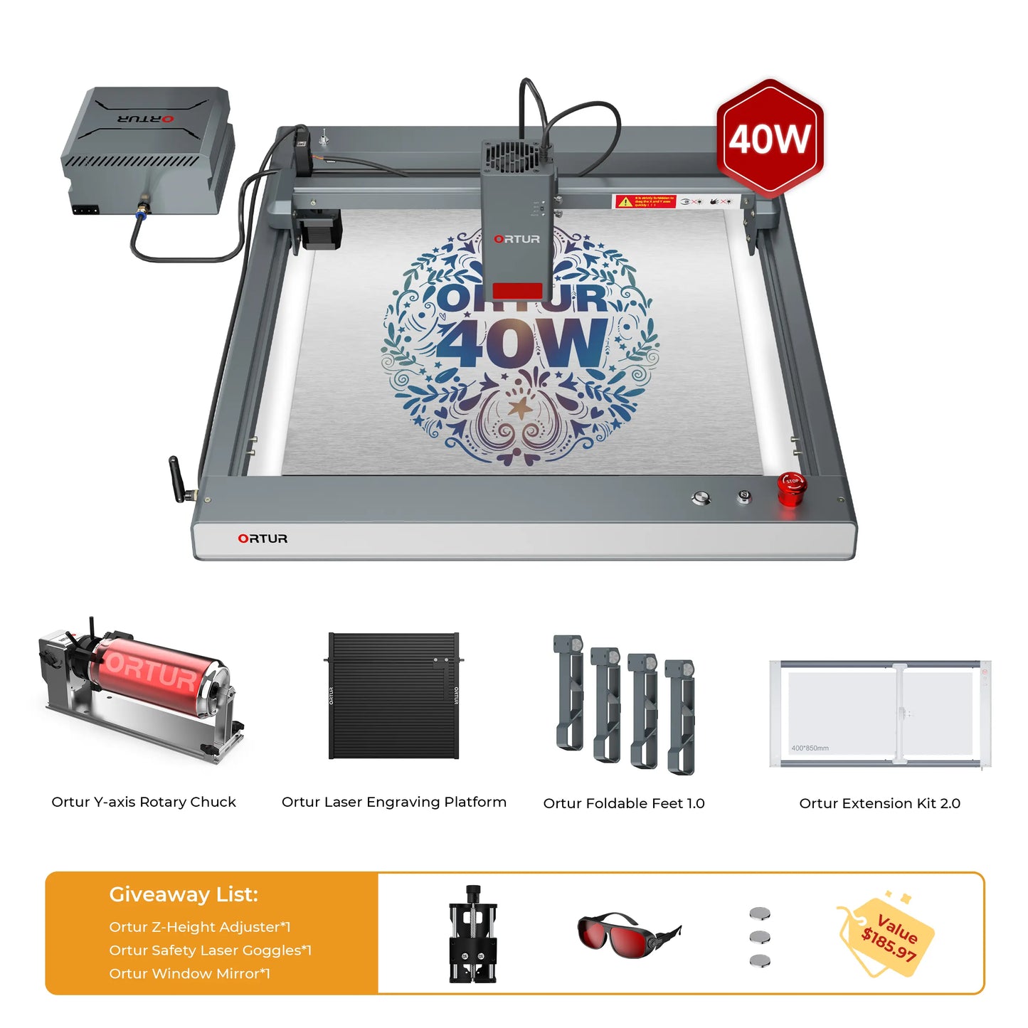 Ortur LM3 Laser Engraving & Cutting Machine 20,000mm/min (40W/20W/10W)