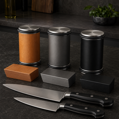 Rolling knife sharpener color options