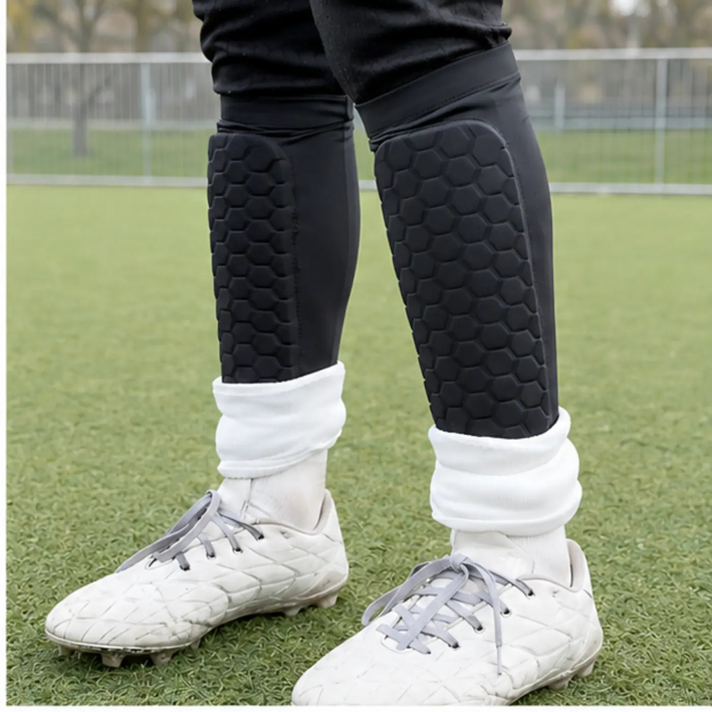 ShinGuardian Elite Flexible Soccer Shin Guards — Product in use