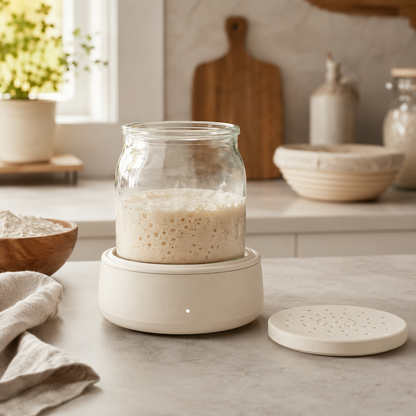 Sourdough starter warmer and cooling puck