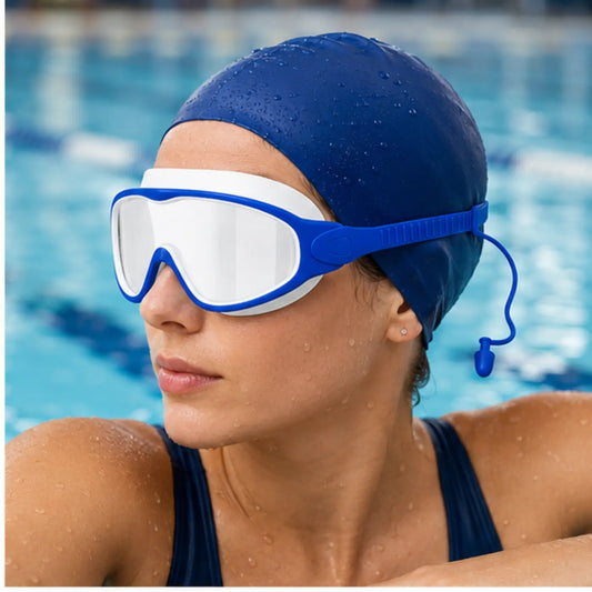 SplashyEyes Wide-Lens Swim Goggles — Product in use