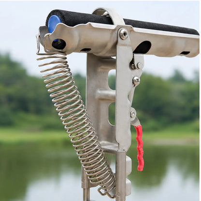 Spring-Loaded Fishing Rod Holder with Ground Stake — Feature detail