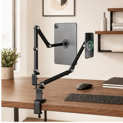 SuperGrip Adjustable Phone & Tablet Desk Mount — Product in use