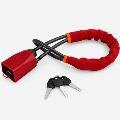 TitanLock compact steering wheel lock — Red