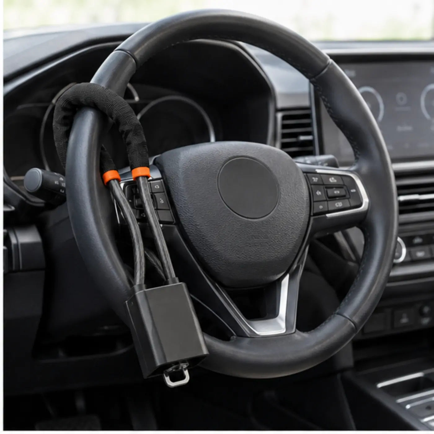 TitanLock Compact Steering Wheel Lock — Product in use