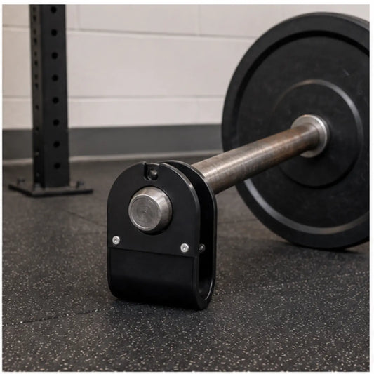 Uclips Barbell-to-Landmine Adapter — Product in use
