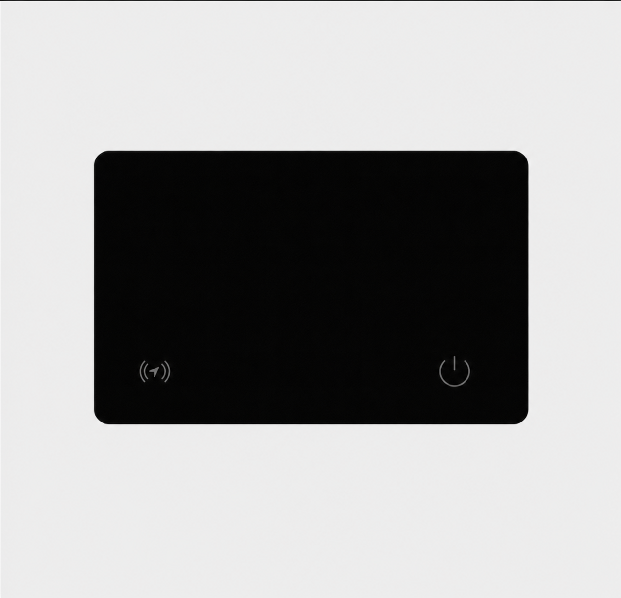 Unbranded ultra-thin black wallet tracker card front view