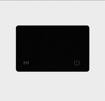 Unbranded ultra-thin black wallet tracker card front view