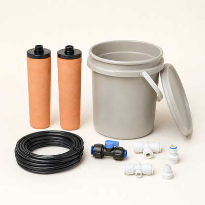 Automatic olla garden watering kit components